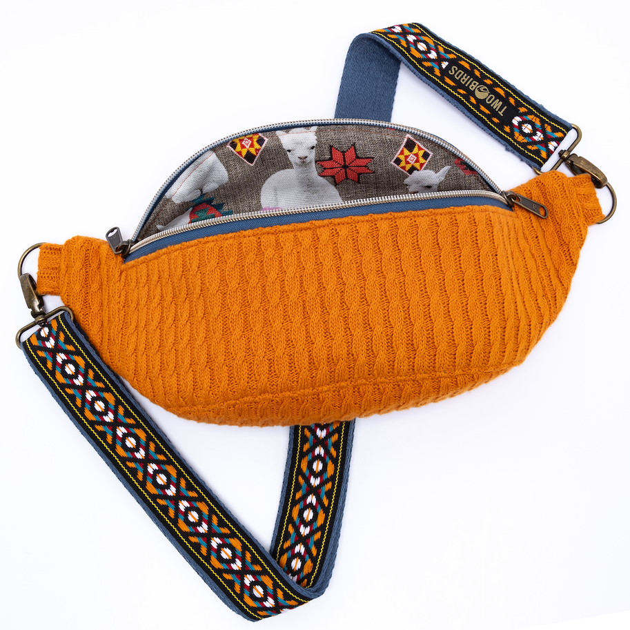 Crossbody Bag Strick Orange - Bild 1