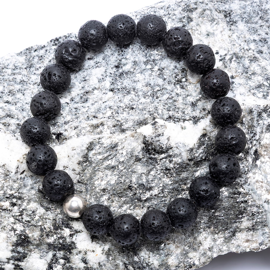 Armband Ballz - Lavastein Silber - Bild 2
