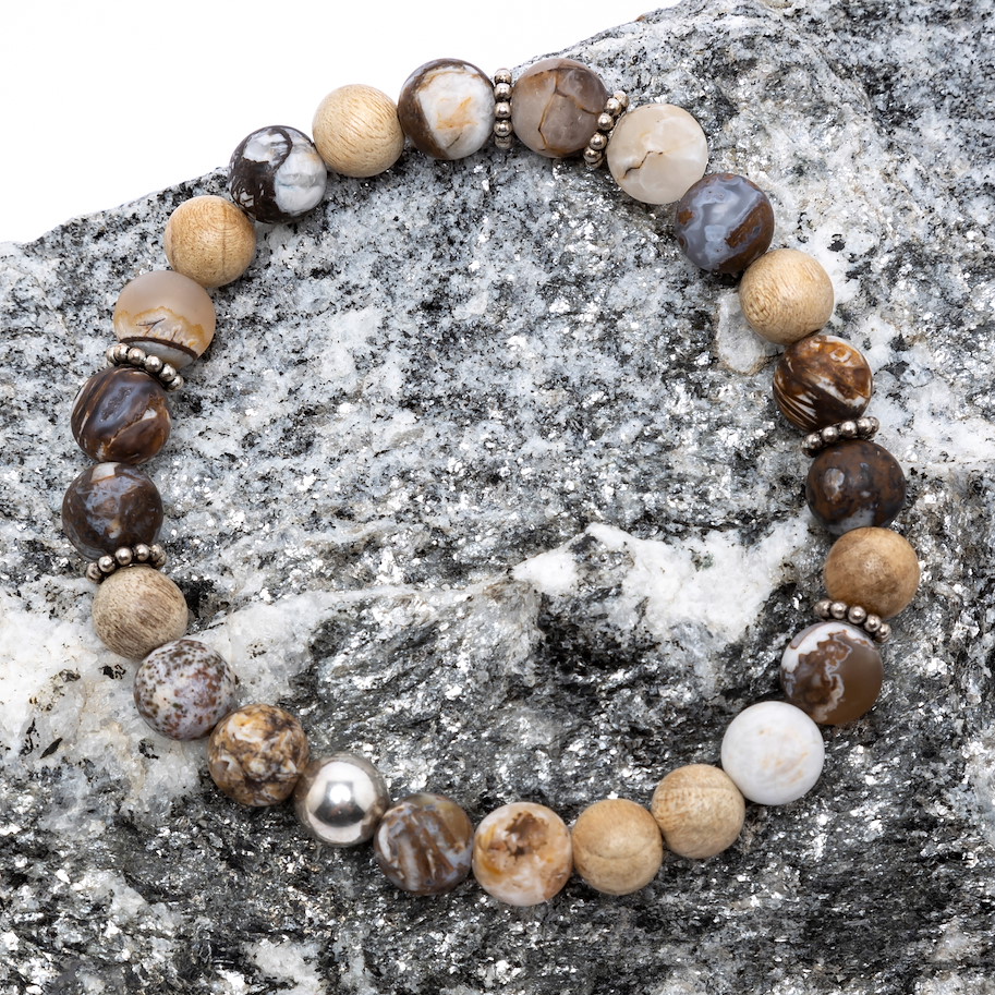 Armband Ballz - Woodjaspis Eschenholz Silber - Bild 2