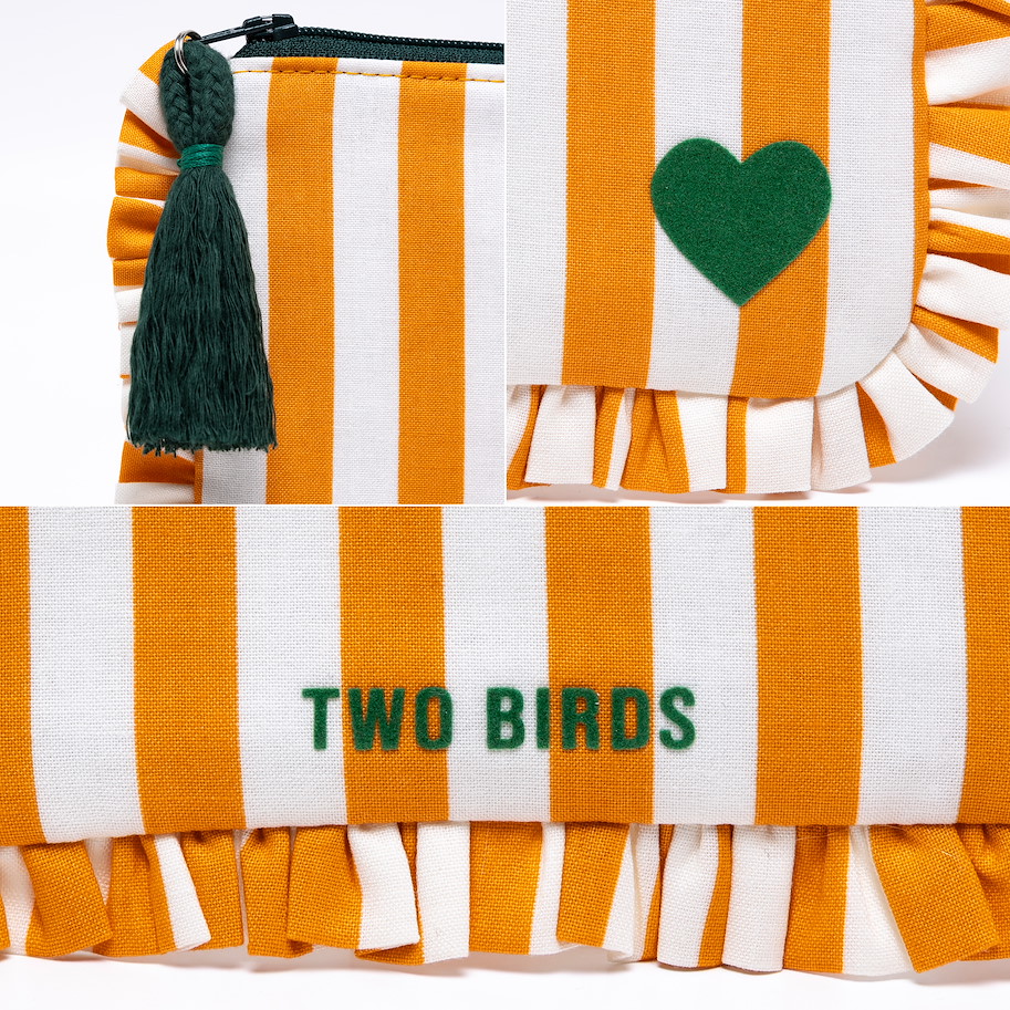 Täschchen Kiki - Streifen Orange Ecru Grün