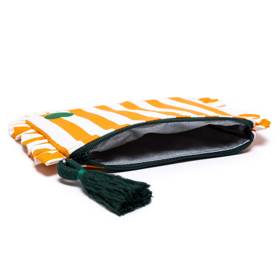 Täschchen Kiki - Streifen Orange Ecru Grün