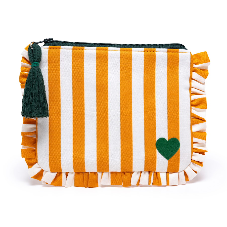 Täschchen Kiki - Streifen Orange Ecru Grün