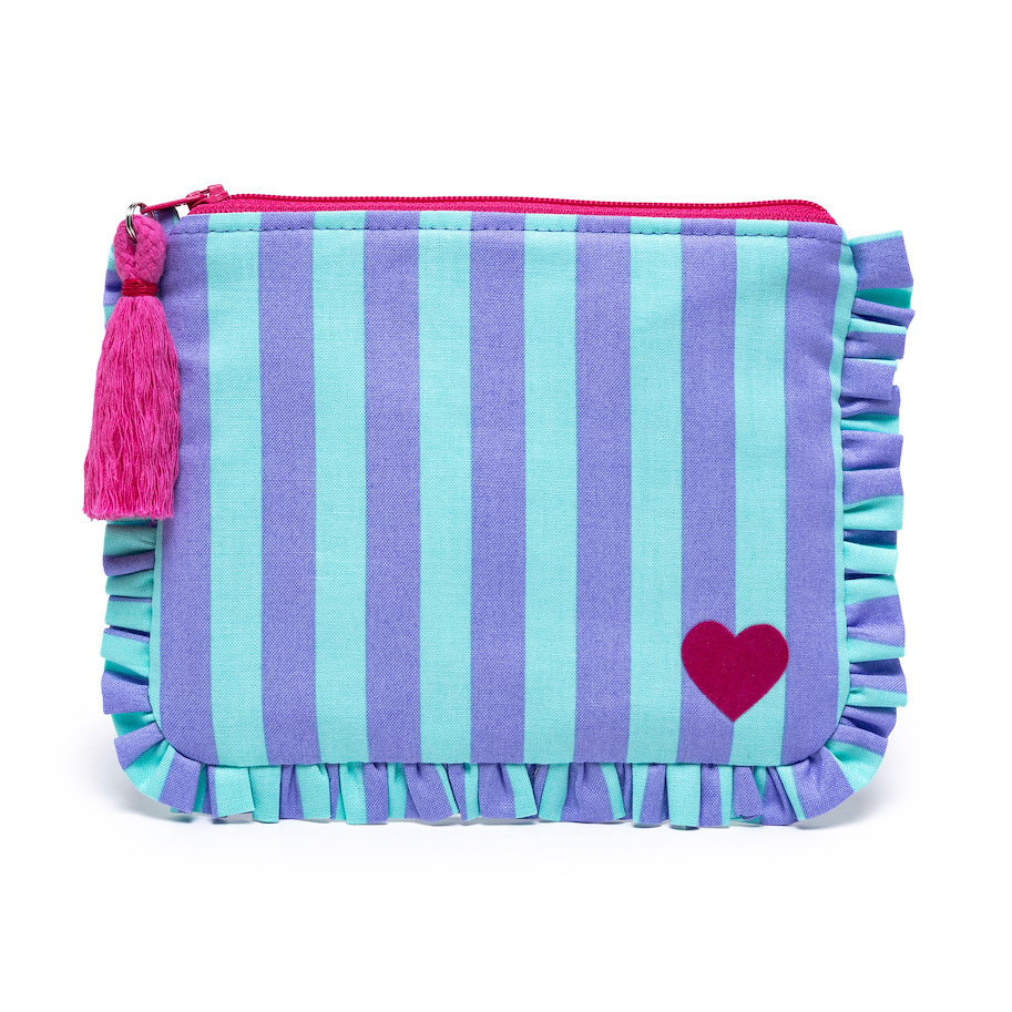 Täschchen Kiki - Streifen Lavendel Aqua Pink