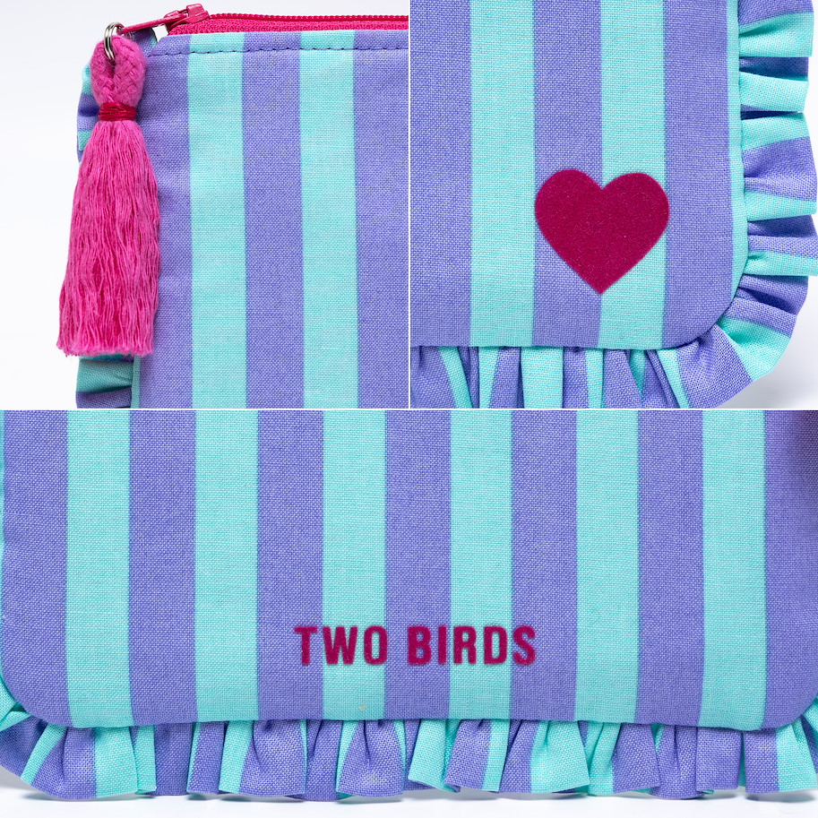 Täschchen Kiki - Streifen Lavendel Aqua Pink