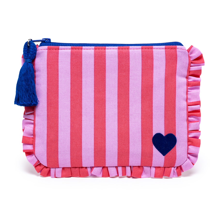 Täschchen Kiki - Streifen Coral Flieder Royal