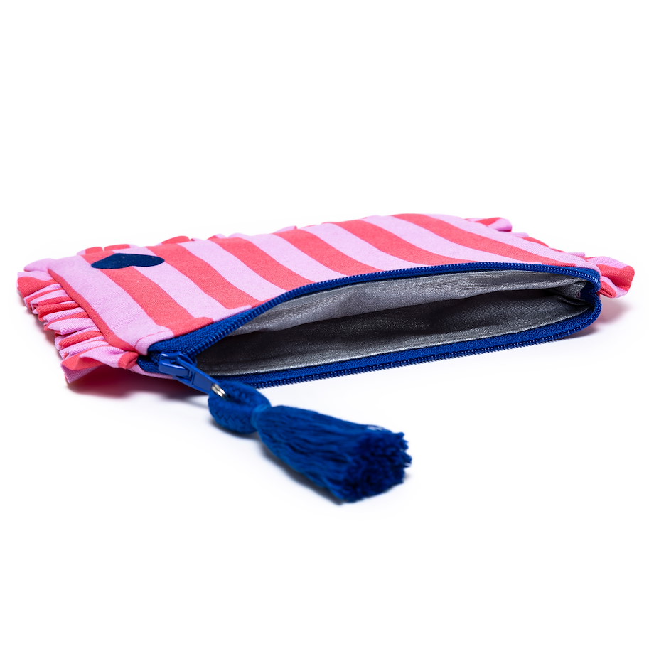 Täschchen Kiki - Streifen Coral Flieder Royal