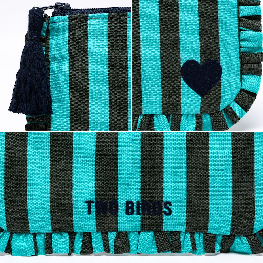 Täschchen Kiki - Streifen Türkis Military Navy