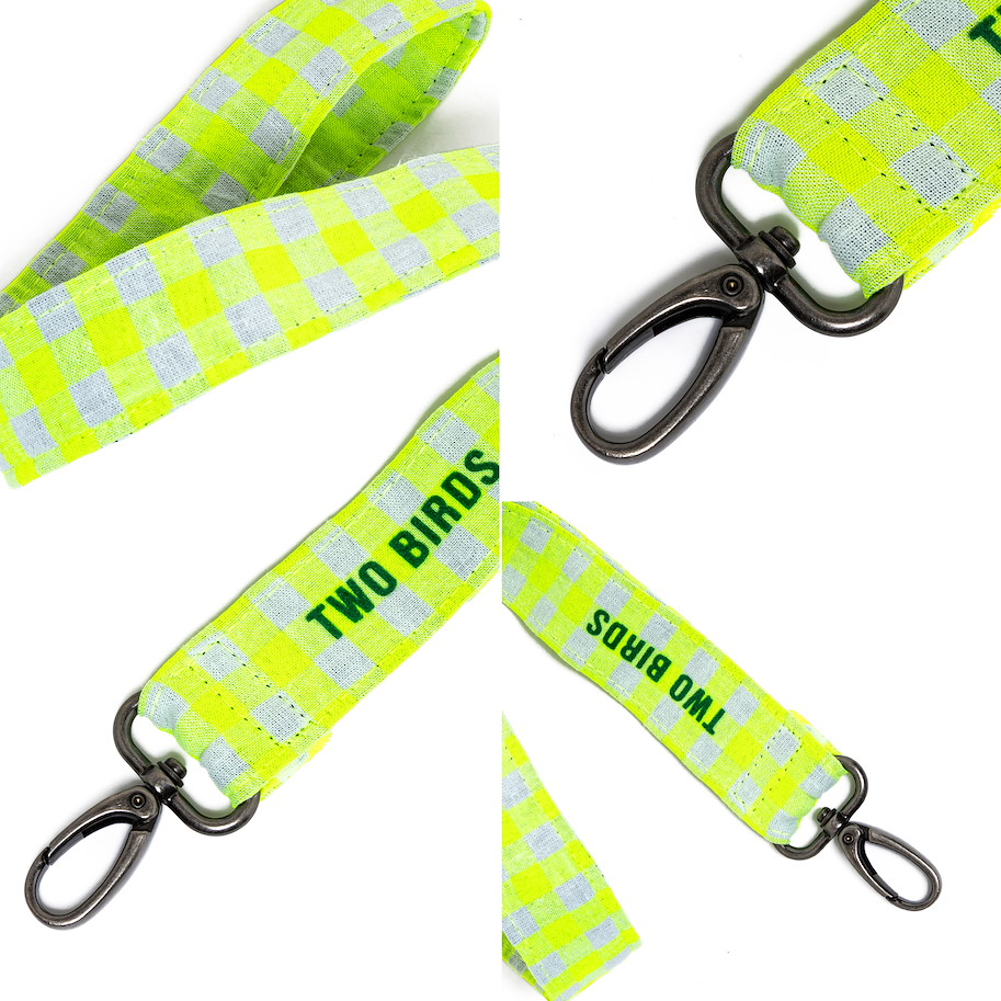 Lanyard Karo Neon Gelb