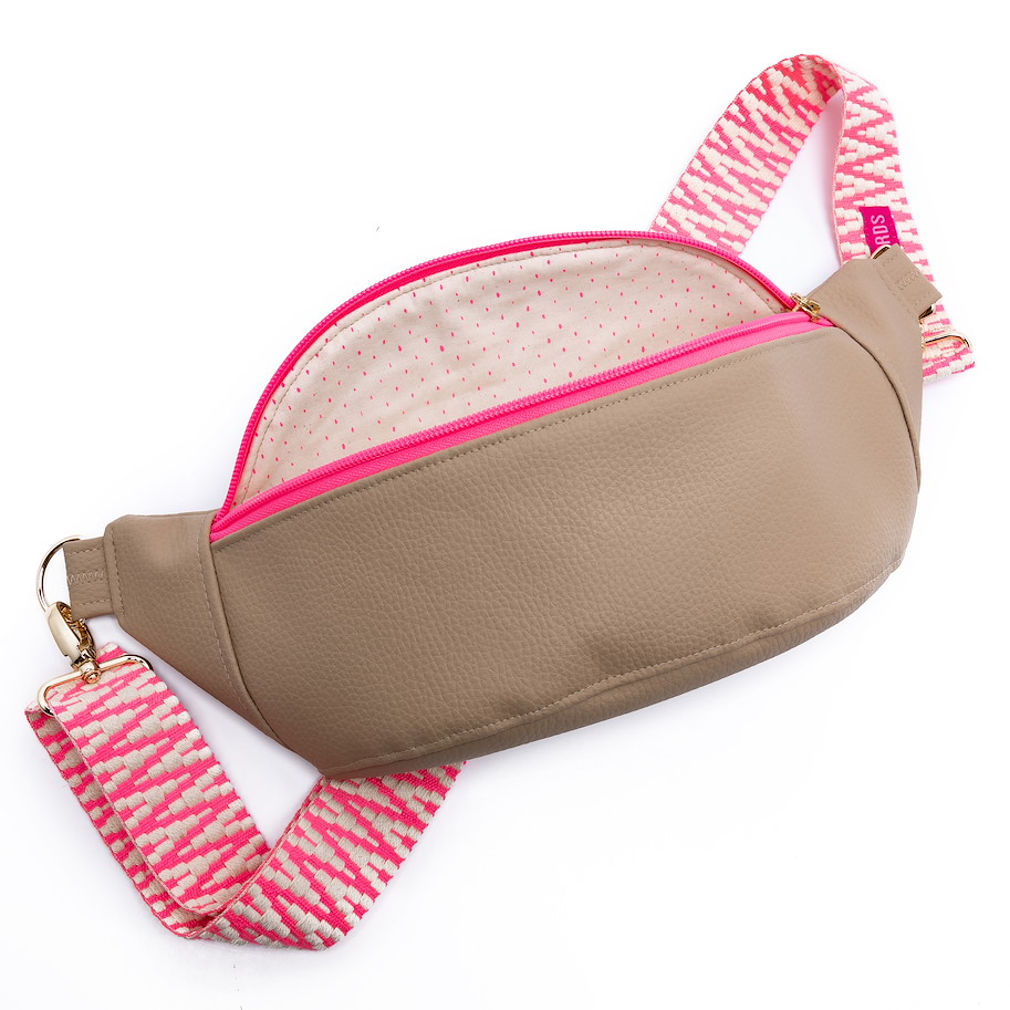 Crossbody Bag Kunstleder Beige