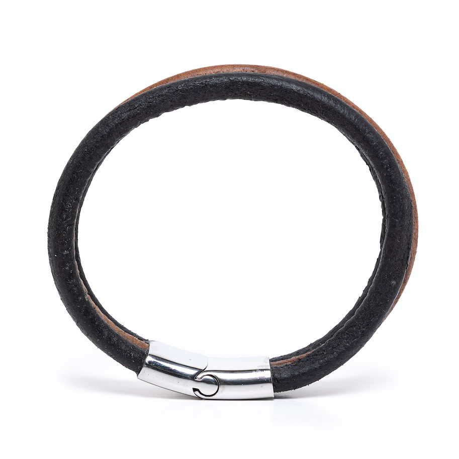 Armband Leder - Basic Triple Schwarz Braun