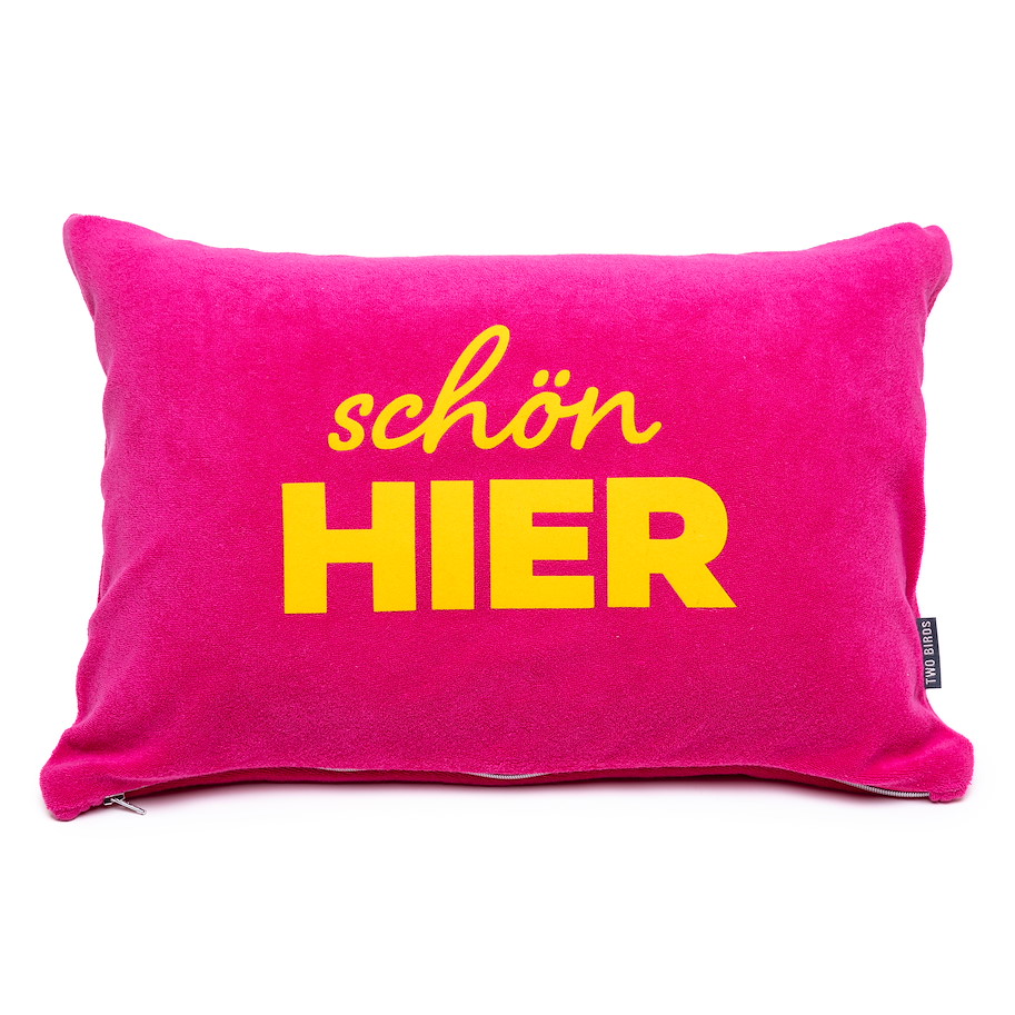 Kissen Siesta - Schön hier Pink Gelb