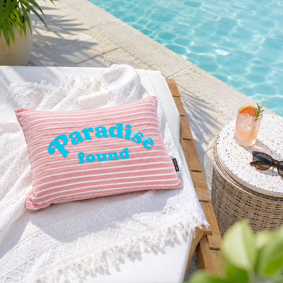 Kissen Siesta - Paradise found Streifen Altrosa
