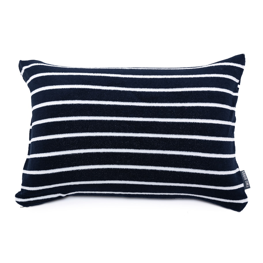 Kissen Siesta - breite Streifen Navy Weiss